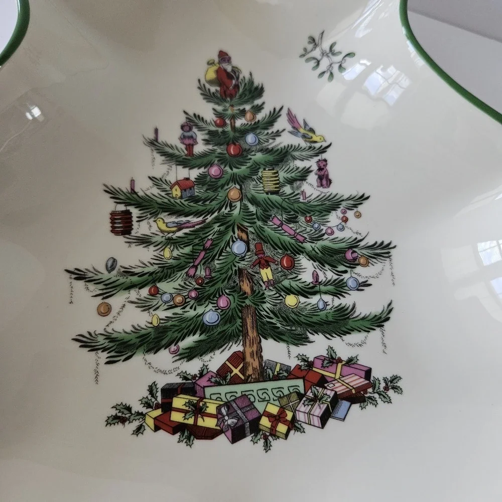 Spode Christmas Tree Dish - NEW - 9in  Model XT8261-XP With Box Candy Serving